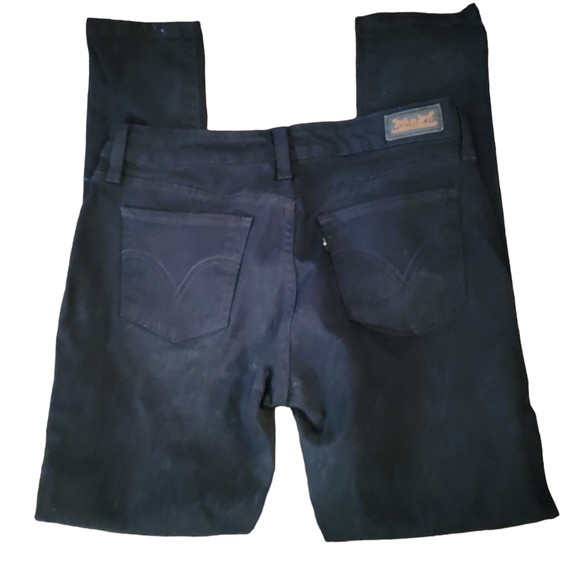 Levis Womens Black Cotton Blend‎ Dark Wash Pockets Cropped Jegging Jeans Size 27 - Picture 1 of 11